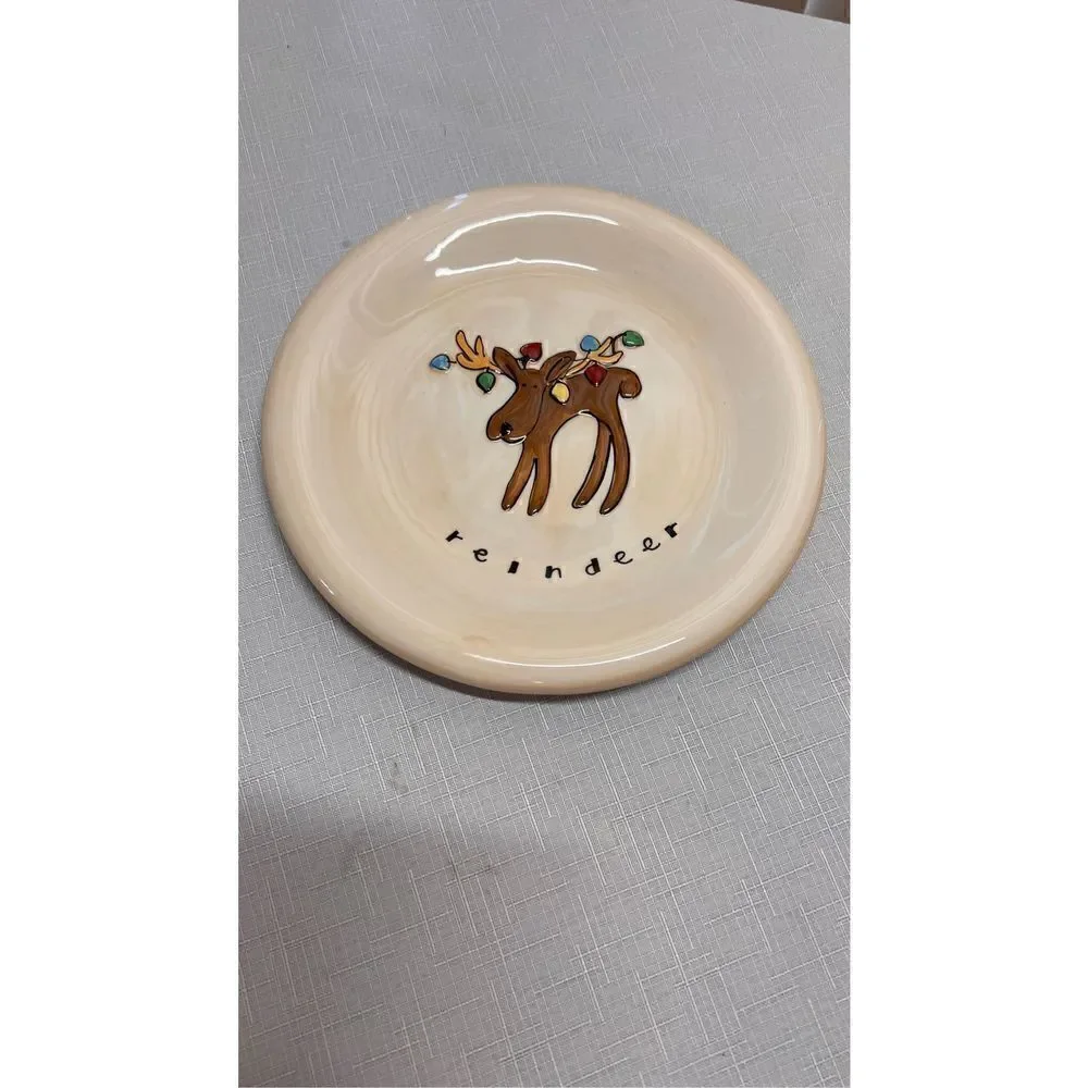HAUSENWARE CHRISTMAS PLATES DISHES REINDEER & SNOWMAN